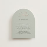 "Gilded Script" - Foil-Pressed Multi-Event RSVP Cards in Sage by Angela Thompson - Front