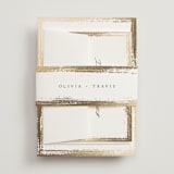 "Brushed Edge" - Foil-Pressed Multi-Event RSVP Cards in Silk by Kelly Schmidt - Assembled with Belly Band