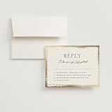 "Brushed Edge" - Foil-Pressed Multi-Event RSVP Cards in Silk by Kelly Schmidt - RSVP with Envelope