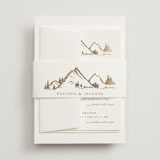 "Colorado" - Foil-Pressed Multi-Event RSVP Cards in Earth by Mansi Verma - Assembled with Belly Band