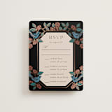 "Wedding birds" - Foil-Pressed Multi-Event RSVP Cards in Onyx by Ana de Sousa - Front
