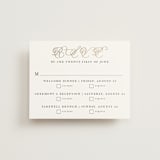 "Traditionalist" - Foil-Pressed Multi-Event RSVP Cards in Snow by Sarah Brown - Front