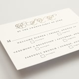 "Traditionalist" - Foil-Pressed Multi-Event RSVP Cards in Snow by Sarah Brown - Detail