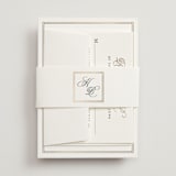 "Traditionalist" - Foil-Pressed Multi-Event RSVP Cards in Snow by Sarah Brown - Assembled with Belly Band