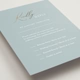 "Delicacy" - Foil-Pressed Multi-Event RSVP Cards in Dusty Blue by Angela Thompson - Detail
