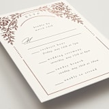 "Gilded nouveau frame" - Foil-Pressed Multi-Event RSVP Cards in Onyx by Ana de Sousa - Detail