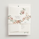 "Sweeping Vine" - Foil-Pressed Multi-Event RSVP Cards in Dusty Rose by Itsy Belle Studio - Assembled with Belly Band