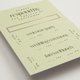 "News!" - Foil-Pressed Multi-Event RSVP Cards in Kiwi by Claudia Orengo - Detail