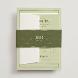 "News!" - Foil-Pressed Multi-Event RSVP Cards in Kiwi by Claudia Orengo - Assembled with Belly Band