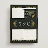 "Embellished" - Foil-Pressed Multi-Event RSVP Cards in Buttercup by Jen Owens - Assembled with Belly Band