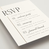 "Linear" - Foil-Pressed Multi-Event RSVP Cards in Silk by Laura Hankins - Detail