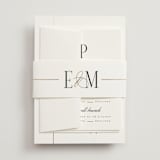 "Linear" - Foil-Pressed Multi-Event RSVP Cards in Silk by Laura Hankins - Assembled with Belly Band