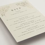 "Foil Botanical Frame" - Foil-Pressed Multi-Event RSVP Cards in Taupe by Hannah Williams - Detail