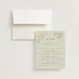 "Foil Botanical Frame" - Foil-Pressed Multi-Event RSVP Cards in Taupe by Hannah Williams - RSVP with Envelope