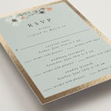 "Blue Garden" - Foil-Pressed Multi-Event RSVP Cards in Mist by Hannah Williams - Detail