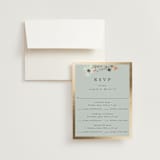 "Blue Garden" - Foil-Pressed Multi-Event RSVP Cards in Mist by Hannah Williams - RSVP with Envelope