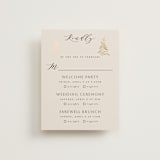 "Floral Border" - Foil-Pressed Multi-Event RSVP Cards in Champagne by Leah Bisch - Front