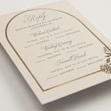 "Shimmering Hydrangeas" - Foil-Pressed Multi-Event RSVP Cards in Tea Time by Susan Zinader - Detail
