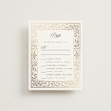 "Regency Grace" - Foil-Pressed Multi-Event RSVP Cards in Onyx by Ana de Sousa - Front