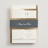 "The Ritz" - Foil-Pressed Multi-Event RSVP Cards in Quartz by Kristie Kern - Assembled with Belly Band