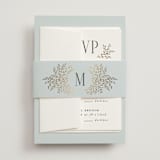 "Enchanted" - Foil-Pressed Multi-Event RSVP Cards in Mist by Laura Hankins - Assembled with Belly Band