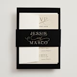 "Black Tie Affair" - Foil-Pressed Multi-Event RSVP Cards in Onyx by Hooray Creative - Assembled with Belly Band