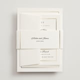 "Opulence" - Foil-Pressed Multi-Event RSVP Cards in Pearl by Stacey Meacham - Assembled with Belly Band