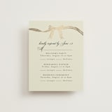 "All Tied Up" - Foil-Pressed Multi-Event RSVP Cards in Champagne by Chris Griffith - Front