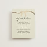 "All Tied Up" - Foil-Pressed Multi-Event RSVP Cards in Champagne by Chris Griffith - Front