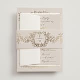 "Manuet" - Foil-Pressed Multi-Event RSVP Cards in Vanilla by Petra Kern - Assembled with Belly Band
