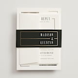 "Documentary" - Foil-Pressed Multi-Event RSVP Cards in Lily by Heather Schertzer - Assembled with Belly Band