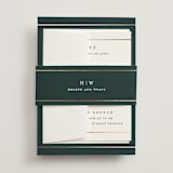 "Style and grace" - Foil-Pressed Multi-Event RSVP Cards in Forest by Stacey Meacham - Assembled with Belly Band