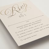 "Mirin" - Foil-Pressed Multi-Event RSVP Cards in Linen by Kate Ahn - Detail