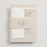 "Mirin" - Foil-Pressed Multi-Event RSVP Cards in Linen by Kate Ahn - Assembled with Belly Band