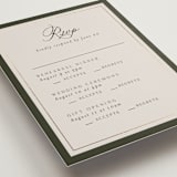 "Refined" - Foil-Pressed Multi-Event RSVP Cards in Deep Olive by Nicole Walsh - Detail
