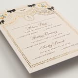 "Tuileries" - Foil-Pressed Multi-Event RSVP Cards in Golden by Claudia Orengo - Detail