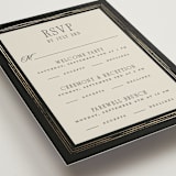 "Emilie" - Foil-Pressed Multi-Event RSVP Cards in Noir by Randi Cirelli - Detail