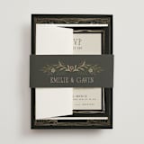 "Emilie" - Foil-Pressed Multi-Event RSVP Cards in Noir by Randi Cirelli - Assembled with Belly Band