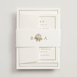 "Hydrangea bloom" - Foil-Pressed Multi-Event RSVP Cards in Cotton by Stacey Meacham - Assembled with Belly Band
