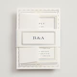 "Aurelia" - Foil-Pressed Multi-Event RSVP Cards in Dusty Blue by Janean Hinger - Assembled with Belly Band