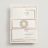 "Embrace" - Foil-Pressed Multi-Event RSVP Cards in Peony by Susan Moyal - Assembled with Belly Band
