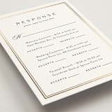 "Anchored" - Foil-Pressed Multi-Event RSVP Cards in Royal Navy by Olivia Raufman - Detail