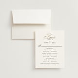"Gilded Ampersand" - Foil-Pressed Multi-Event RSVP Cards in Cotton by Jennifer Postorino - RSVP with Envelope