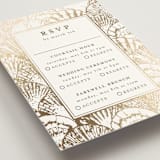 "By the Seashore" - Foil-Pressed Multi-Event RSVP Cards in Pearl by Maria Alou - Detail