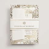 "By the Seashore" - Foil-Pressed Multi-Event RSVP Cards in Pearl by Maria Alou - Assembled with Belly Band