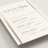 "Side Stripe" - Foil-Pressed Multi-Event RSVP Cards in Pearl by Nicole Walsh - Detail