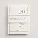 "Side Stripe" - Foil-Pressed Multi-Event RSVP Cards in Pearl by Nicole Walsh - Assembled with Belly Band