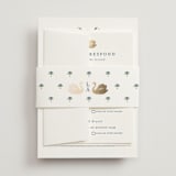 "Swan Song" - Foil-Pressed Multi-Event RSVP Cards in Lakes by Sarah Knight - Assembled with Belly Band