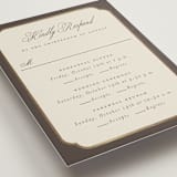 "Arch Frame" - Foil-Pressed Multi-Event RSVP Cards in Cognac by Emily Betts - Detail