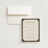 "Arch Frame" - Foil-Pressed Multi-Event RSVP Cards in Cognac by Emily Betts - RSVP with Envelope